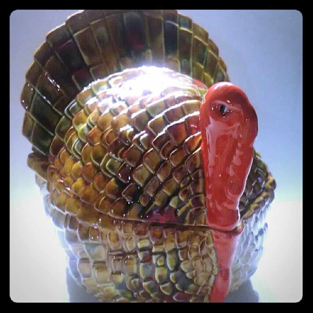 Signed Ceramic Turkey Container
